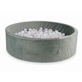 Ballenbak - grijs, multicolour - rond - 130x40cm - 700 ballen