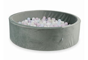 Ballenbak - grijs, multicolour - rond - 130x40cm - 700 ballen