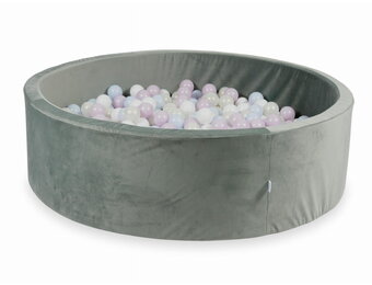 Ballenbak - grijs, multicolour - rond - 130x40cm - 700 ballen