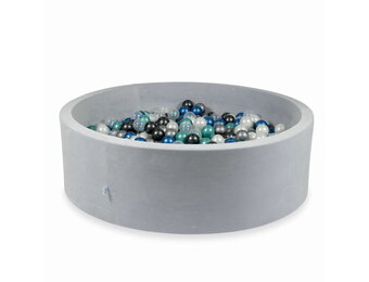 Ballenbak - 700 ballen - 130x40cm - lichtgrijs - rond