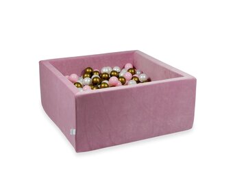 Ballenbak - 400 ballen - 90x90x40 cm - vierkant - roze