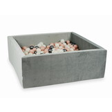 Ballenbak - grijs - 600 ballen - vierkant - 110x110x40cm
