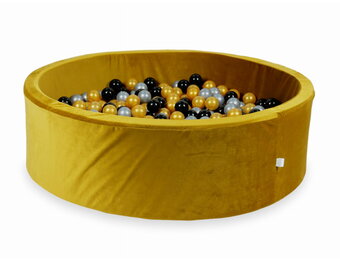 Ballenbak - 130x40cm - goud, multicolour - rond - 700 ballen