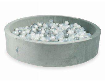 Ballenbak - 600 ballen - grijs, multicolour - 130x30cm - rond