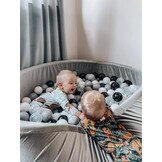 Ballenbak - 600 ballen - grijs, multicolour - 130x30cm - rond