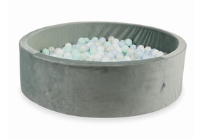 Ballenbak - 130x40cm - 700 ballen - grijs, multicolour - rond