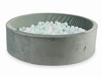 Ballenbak - 130x40cm - 700 ballen - grijs, multicolour - rond