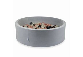 Ballenbak - rond - lichtgrijs - 130x40cm - 700 ballen