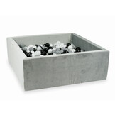 Ballenbak - 110x110x40 cm - vierkant - 600 ballen - lichtgrijs