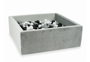 Ballenbak - 110x110x40 cm - vierkant - 600 ballen - lichtgrijs