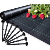 Anti worteldoek - Agrotextiel - 1,1 x 50 m - 50 grondpinnen