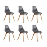 Eetkamerstoelen KITO - set van 6 eettafel stoelen - grijs