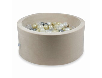 Ballenbak - 300 ballen - beige - 90x40cm - velvet