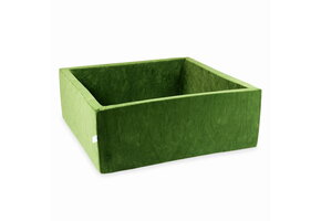 Ballenbak - 110x110x40cm - zonder ballen - velvet - olijfgroen