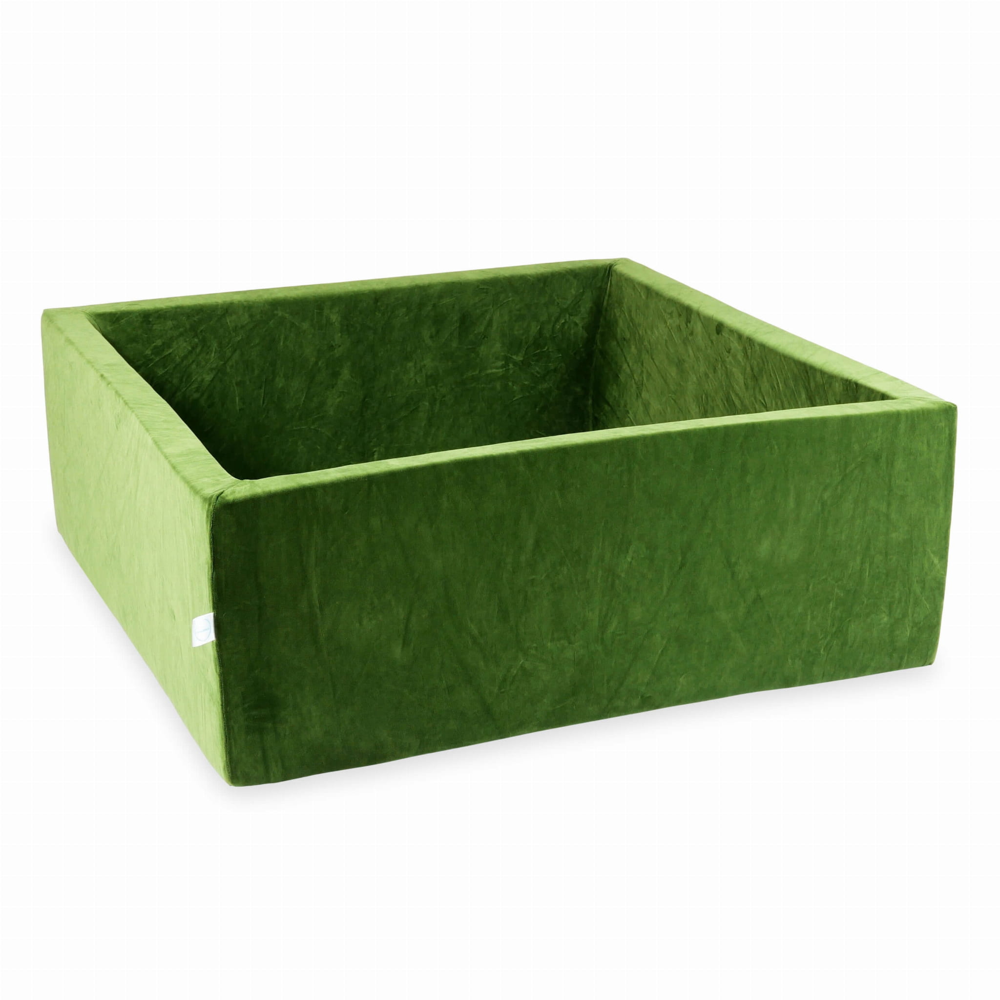 Ballenbak - 110x110x40cm - zonder ballen - velvet - olijfgroen