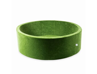 Ballenbak -130x40 cm - zacht olijfgroen - zonder ballen - rond