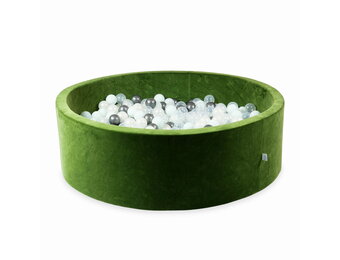 Ballenbak - 700 ballen -130x40cm - velvet - zacht olijfgroen