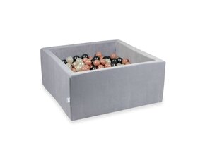 Ballenbak - lichtgrijs - 90x90x40cm - 600 ballen - vierkant