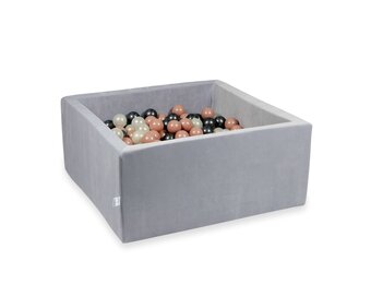 Ballenbak - lichtgrijs - 90x90x40cm - 600 ballen - vierkant