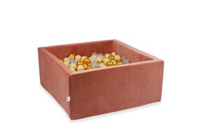 Ballenbak - velvet - 90x90x40cm - terra - 600 ballen