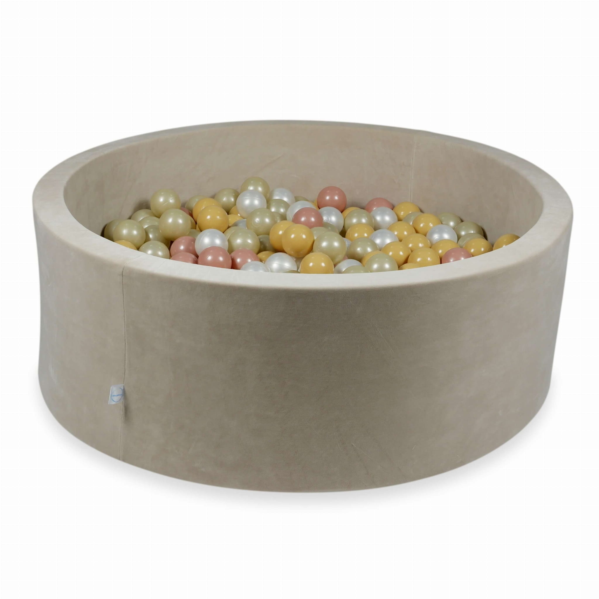 Ballenbak - 500 ballen - rond - beige - 110x40cm - velvet