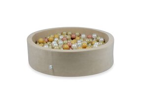 Ballenbak - beige -110x30cm - rond - 400 ballen