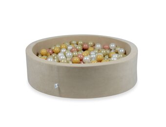 Ballenbak - beige -110x30cm - rond - 400 ballen