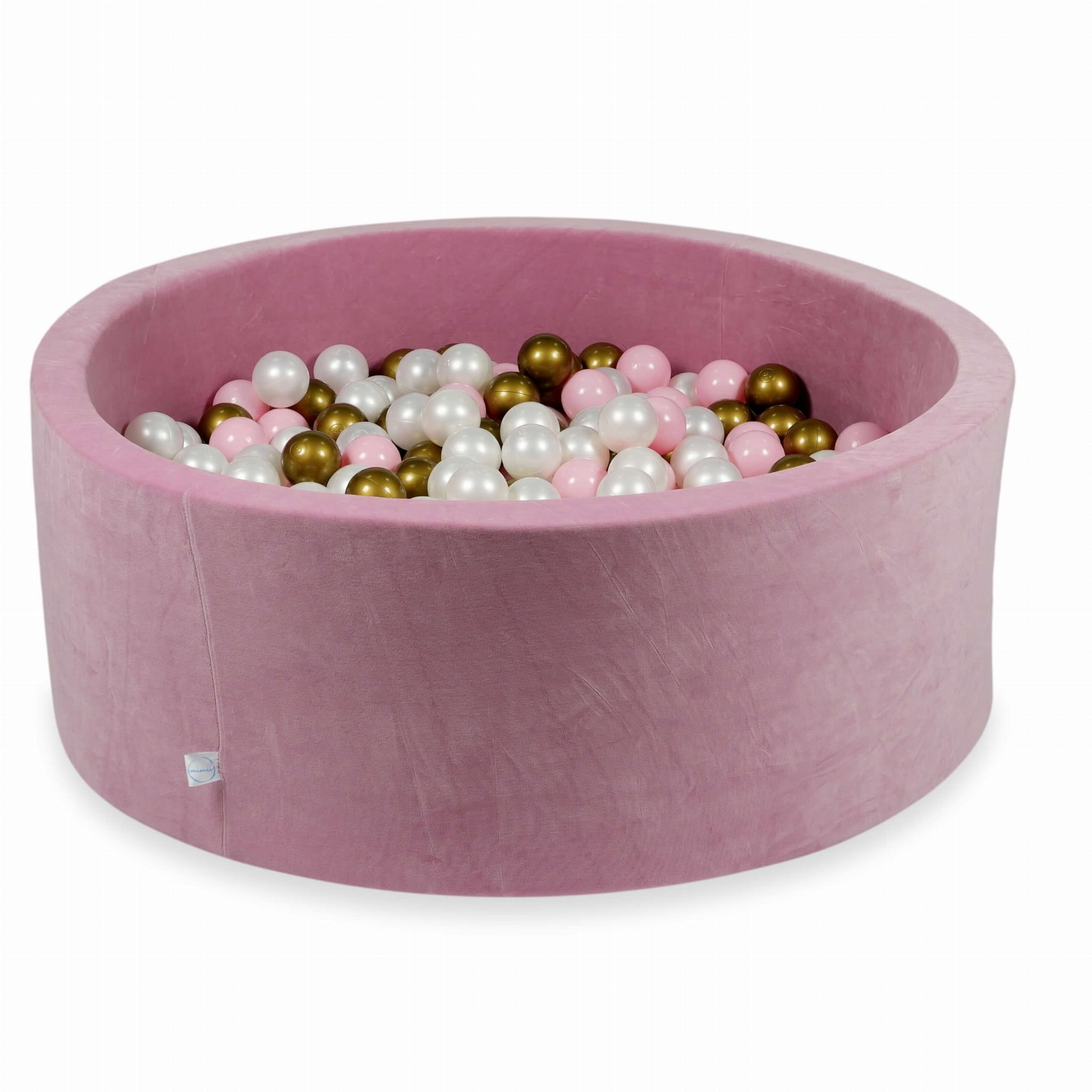 Ballenbak - 110x40cm - velvet - roze - 500 ballen - rond