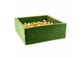 Ballenbak - 600 ballen - olijfgroen, goud - 110x110x40cm