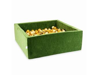 Ballenbak - 600 ballen - olijfgroen, goud - 110x110x40cm