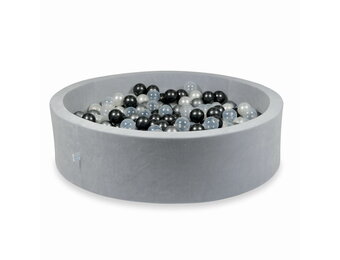 Ballenbak - velvet - lichtgrijs - 110x30cm - 400 ballen