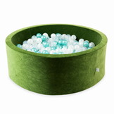 Ballenbak - zacht olijfgroen - velvet - 110x40cm - 500 ballen