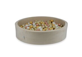 Ballenbak - rond - 600 ballen - 130x30cm - beige - velvet