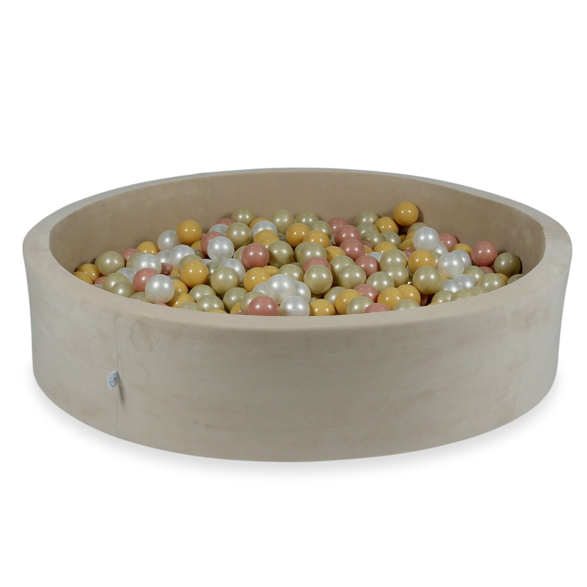 Ballenbak - rond - 600 ballen - 130x30cm - beige - velvet