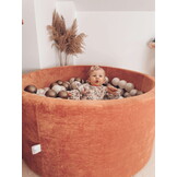 Ballenbak - 90x40 cm - zonder ballen - velvet - terra