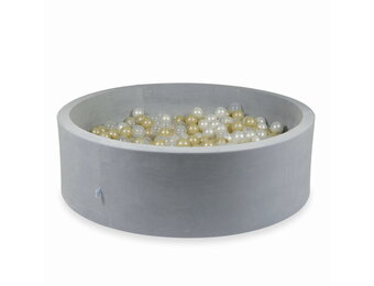 Ballenbak - 700 ballen - lichtgrijs - 130x40cm - velvet