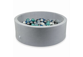 Ballenbak - 500 ballen - velvet - lichtgrijs - 110x40cm