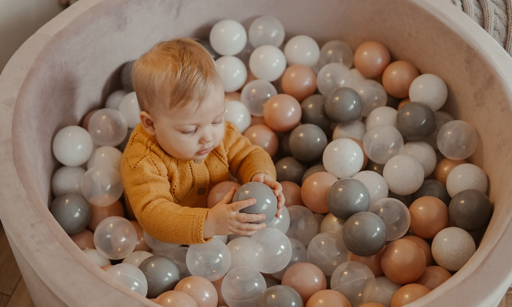 Ballenbak - 110x30cm - rond - zonder ballen - lichtpaars