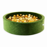 Ballenbak - rond - 110x30cm - 400 ballen - zacht olijfgroen