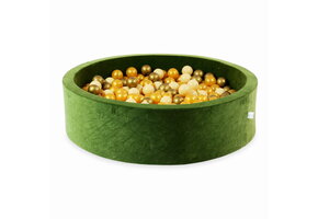 Ballenbak - rond - 110x30cm - 400 ballen - zacht olijfgroen