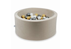 Ballenbak - 300 ballen - 90x40cm - beige - velvet