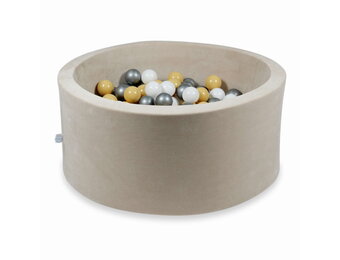 Ballenbak - 300 ballen - 90x40cm - beige - velvet