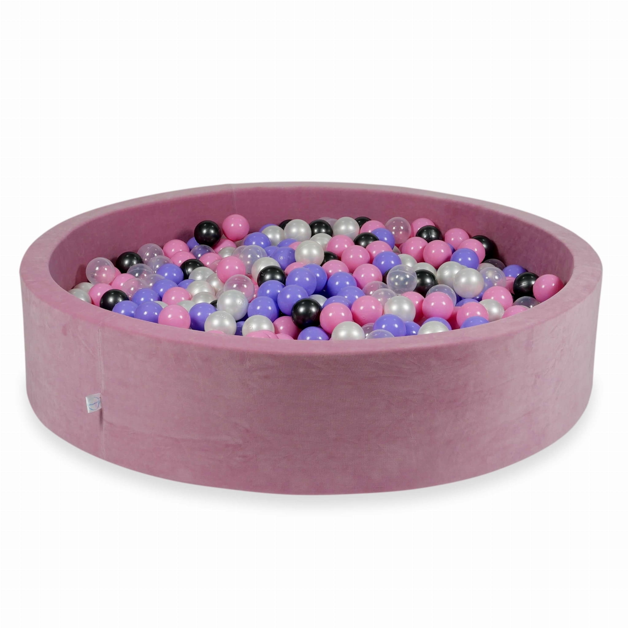 Ballenbak - 600 ballen - 130x30cm - roze - velvet - rond