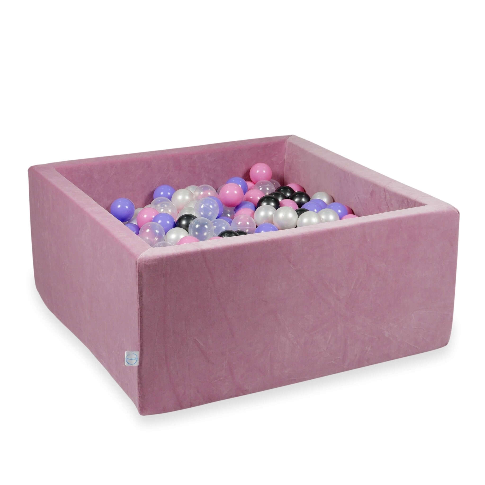 Ballenbak - 400 ballen - velvet - 90x90x40cm - roze