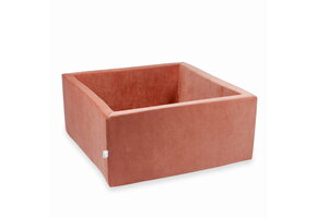 Ballenbak - velvet - terra - zonder ballen - 90x90x40cm