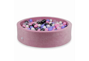 Ballenbak - 400 ballen - velvet - roze, multicolour - 110x30cm