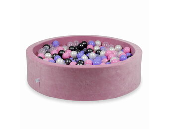 Ballenbak - 400 ballen - velvet - roze, multicolour - 110x30cm