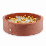 Ballenbak - 400 ballen - rond - terra - 110x30cm - velvet