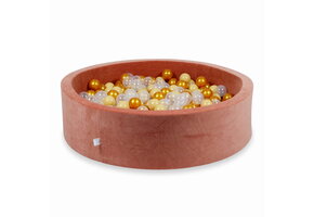 Ballenbak - 400 ballen - rond - terra - 110x30cm - velvet