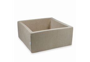 Ballenbak - beige - zonder ballen - velvet - 90x90x40cm